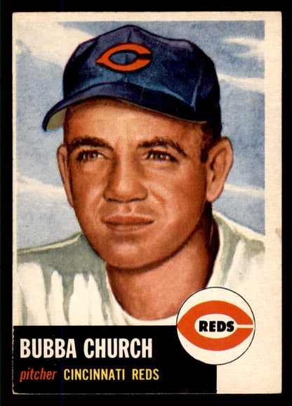 1953 Topps Baseball #047 Bubba Church Reds EX-MT 555773
