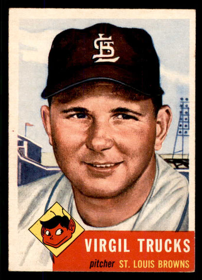 1953 Topps Baseball #096 Virgil Trucks Browns EX-MT 555782