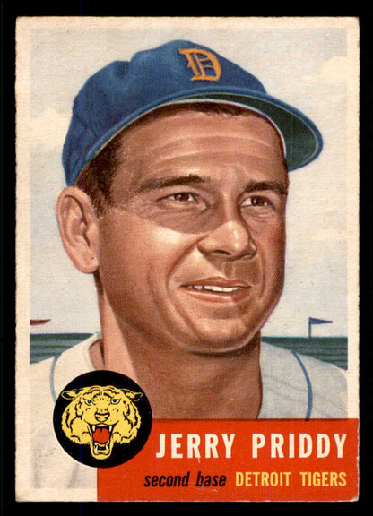 1953 Topps Baseball #113 Jerry Priddy Tigers EX-MT 555785