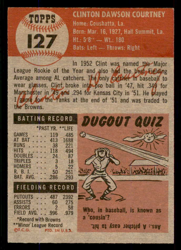 1953 Topps Baseball #127 Clint Courtney Browns EX-MT 555786