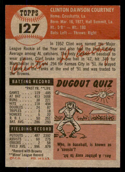 1953 Topps Baseball #127 Clint Courtney Browns EX-MT 555786