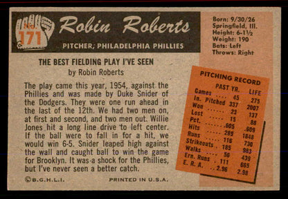1955 Bowman Baseball #171 Robin Roberts Phillies EX-MT 555787