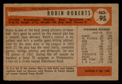 1954 Bowman Baseball #095 Robin Roberts Phillies VG-EX 555832
