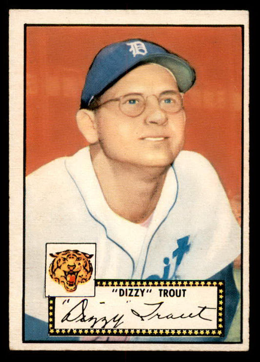 1952 Topps Baseball #039 Dizzy Trout Tigers EX-MT Red 555882