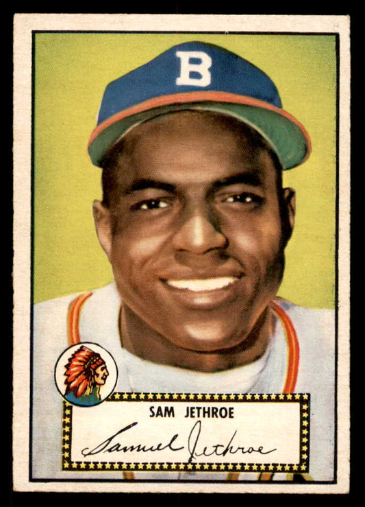 1952 Topps Baseball #027 Sam Jethroe Braves EX-MT Red 555885