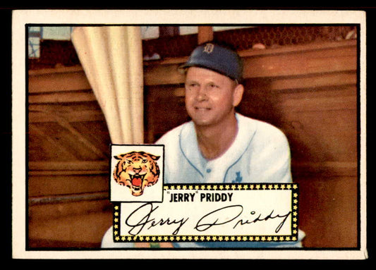 1952 Topps Baseball #028 Jerry Priddy Tigers EX+/EX-MT Black 555894