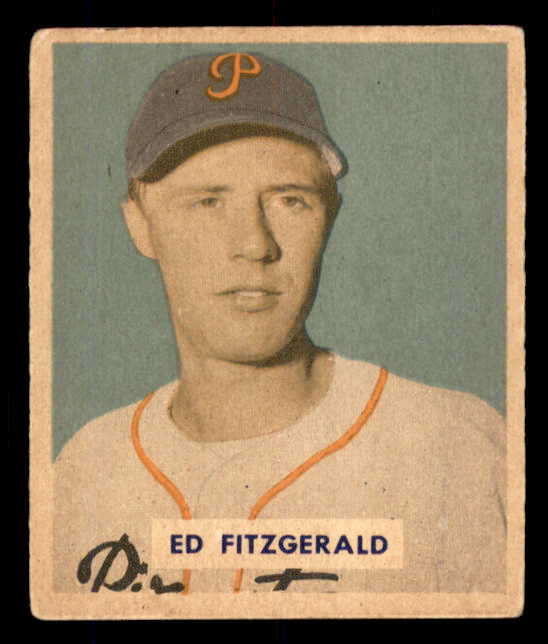1949 Bowman Baseball #109 Ed Fitzgerald Pirates VG-EX Print 555980