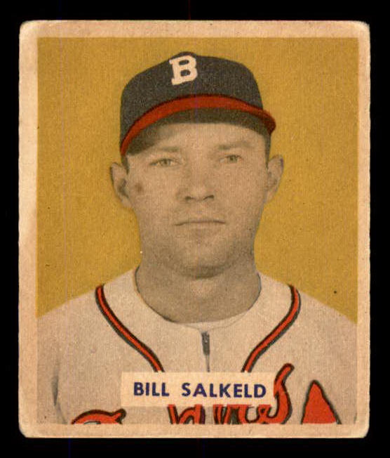 1949 Bowman Baseball #088 Bill Salkeld Braves VG-EX Name Front 555981