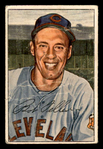 1952 Bowman Baseball #043 Bob Feller Indians Fair 556269
