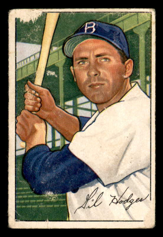 1952 Bowman Baseball #080 Gil Hodges Dodgers Fair 556271