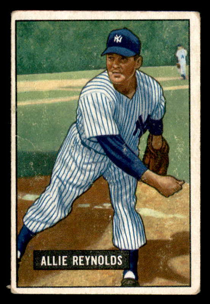 1951 Bowman Baseball #109 Allie Reynolds Yankees VG 556273
