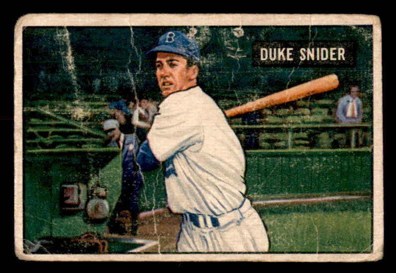 1951 Bowman Baseball #032 Duke Snider Dodgers Fair 556294