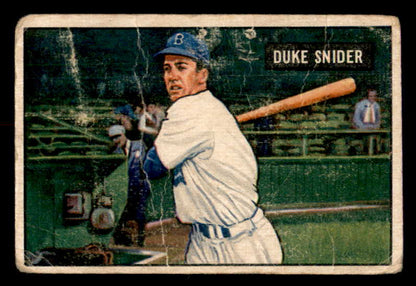 1951 Bowman Baseball #032 Duke Snider Dodgers Fair 556294