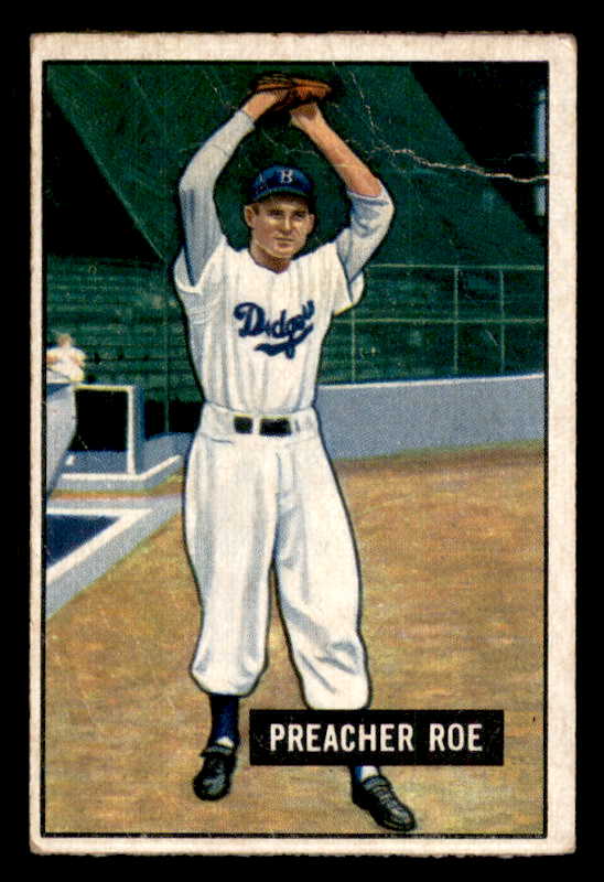 1951 Bowman Baseball #118 Preacher Roe Dodgers Good 556313