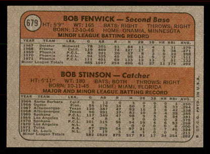 1972 Topps Baseball #679 Bob Stinson Astros EX-MT 556330