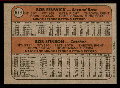 1972 Topps Baseball #679 Bob Stinson Astros EX-MT 556331