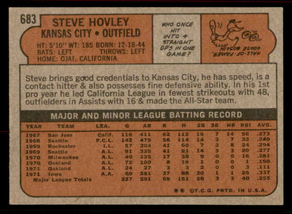 1972 Topps Baseball #683 Steve Hovley Royals EX-MT 556334