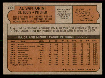 1972 Topps Baseball #723 Al Santorini Cardinals EX-MT 556356