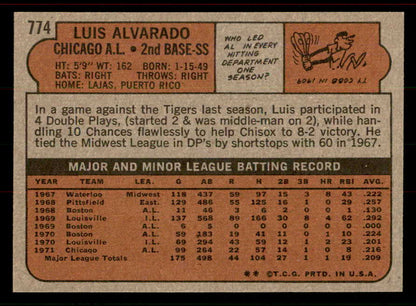 1972 Topps Baseball #774 Luis Alvarado White Sox EX-MT 556402