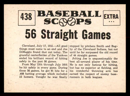 1961 Nu Card Scoops #438 Joe DiMaggio Yankees EX-MT 556410