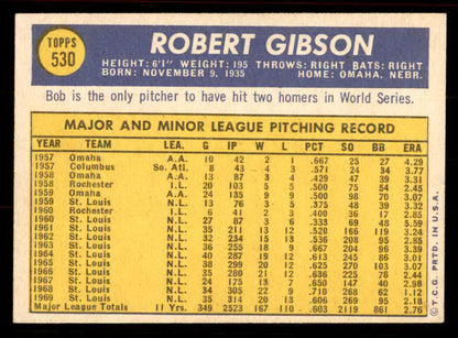 1970 Topps Baseball #530 Bob Gibson Cardinals EX-MT 556430