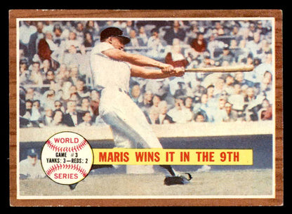 1962 Topps Baseball #234 World Series Game 3 Roger Maris EX-MT 556446