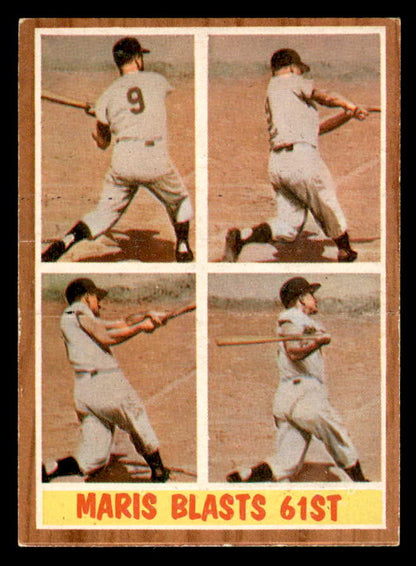 1962 Topps Baseball #313 Roger Maris IA Yankees EX 556447