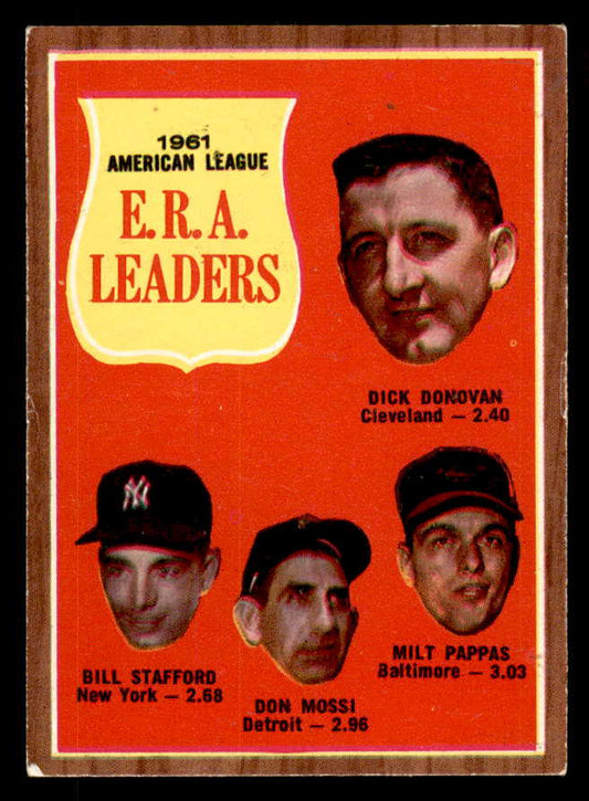 1962 Topps Baseball #055 A.L. ERA Leaders Milt Pappas VG-EX 556450