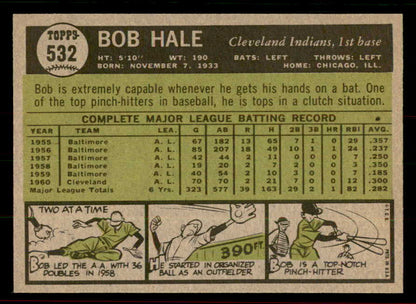 1961 Topps Baseball #532 Bob Hale Indians EX-MT 556457