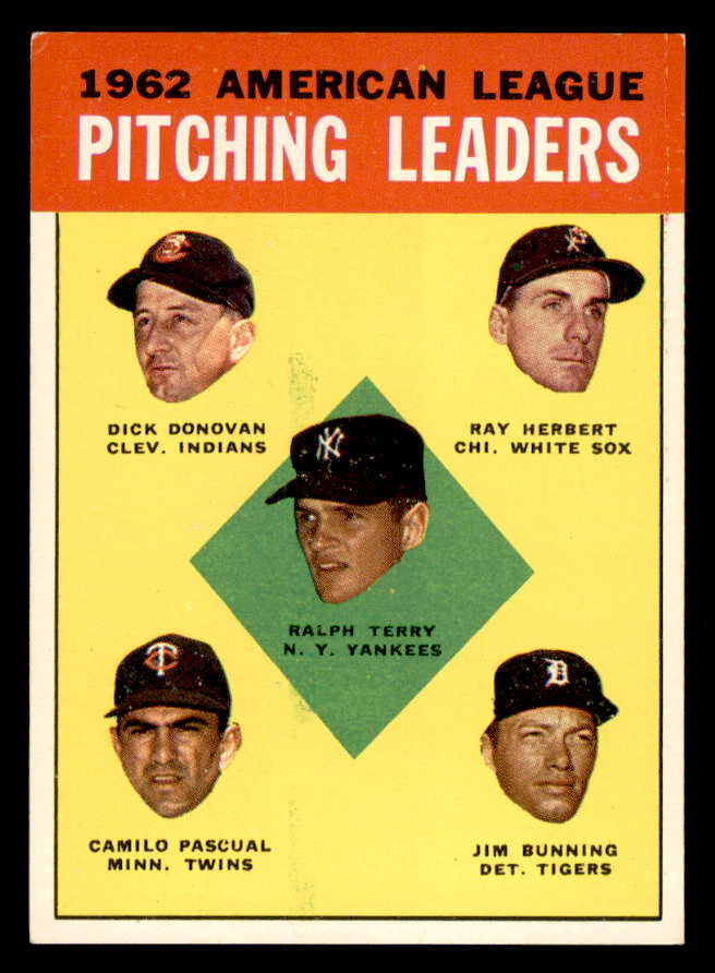 1963 Topps Baseball #008 A.L. Win Leaders Jim Bunning EX-MT 556479