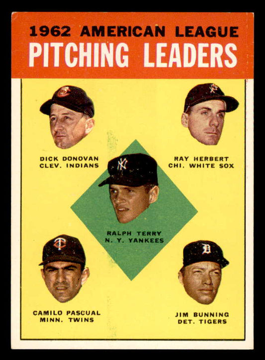 1963 Topps Baseball #008 A.L. Win Leaders Jim Bunning EX-MT 556479