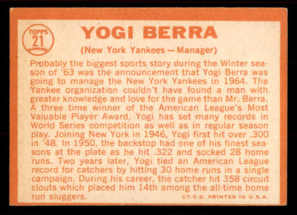 1964 Topps Baseball #021 Yogi Berra Yankees EX-MT 556485