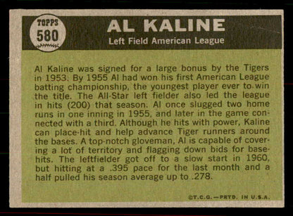 1961 Topps Baseball #580 Al Kaline A.S. Tigers EX-MT 556497
