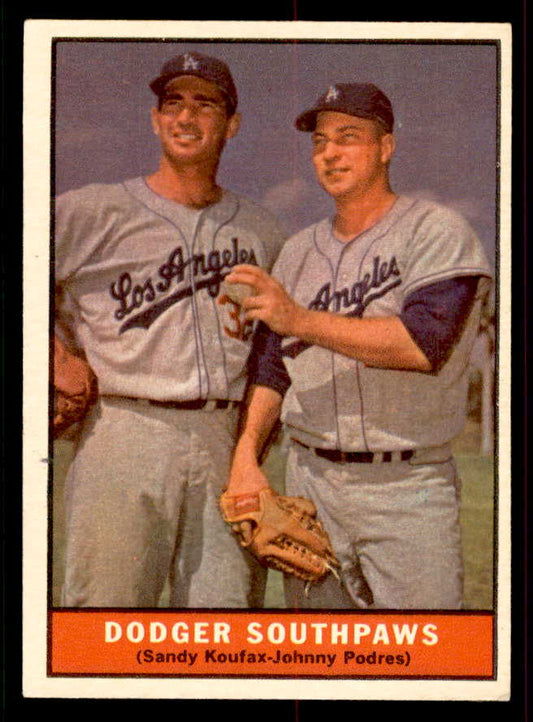 1961 Topps Baseball #207 Sandy Koufax Johnny Podres EX-MT 556513