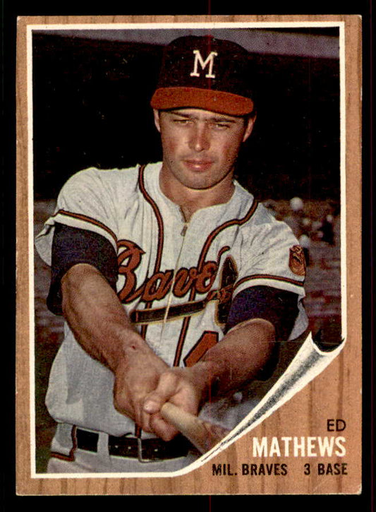 1962 Topps Baseball #030 Eddie Mathews Braves EX-MT 556516