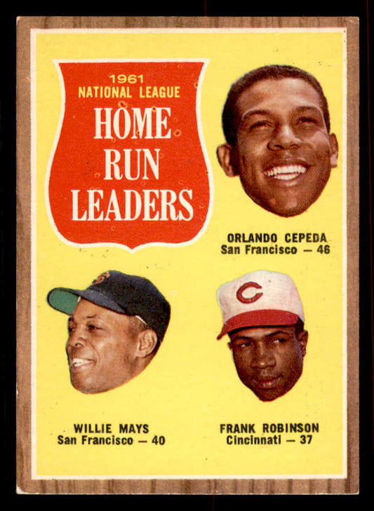 1962 Topps Baseball #054 N.L. Home Run Leaders Willie Mays EX+/EX-MT 556551