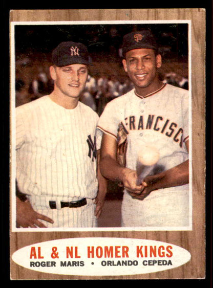 1962 Topps Baseball #401 Roger Maris Orlando Cepeda EX 556568