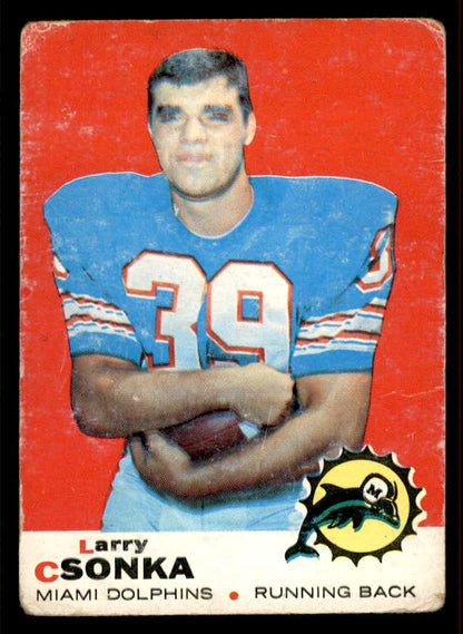 1969 Topps Football #120 Larry Csonka Dolphins Good 556570