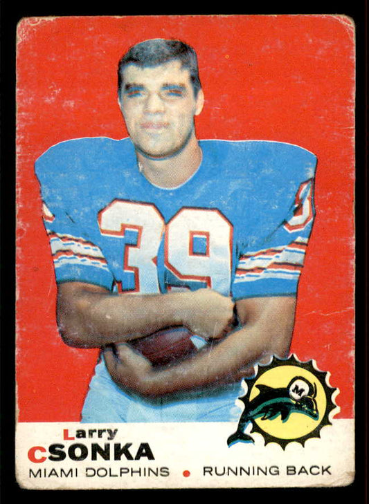 1969 Topps Football #120 Larry Csonka Dolphins Good 556570