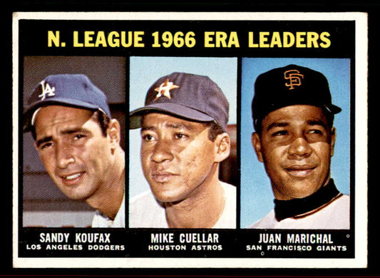 1967 Topps Baseball #234 N.L. ERA Leaders Sandy Koufax EX-MT 556581
