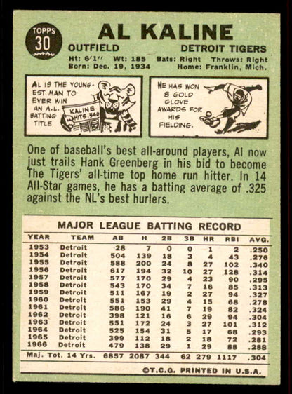 1967 Topps Baseball #030 Al Kaline Tigers EX-MT 556582