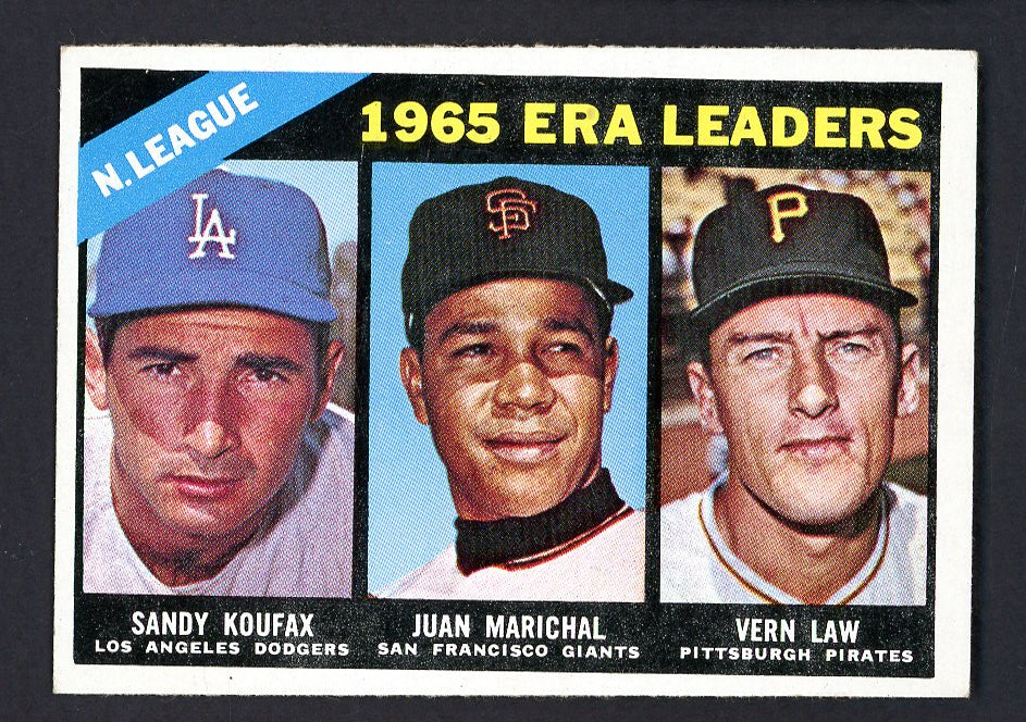 1966 Topps Baseball #221 N.L. ERA Leaders Sandy Koufax EX-MT 556586