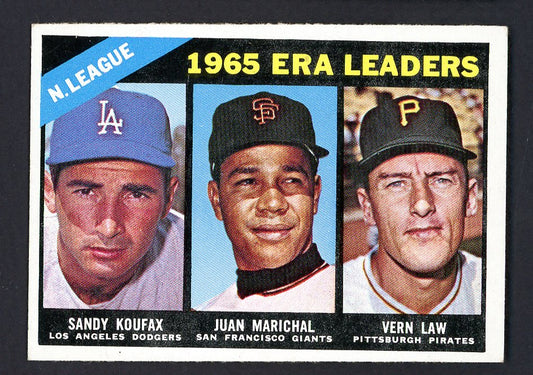 1966 Topps Baseball #221 N.L. ERA Leaders Sandy Koufax EX-MT 556586