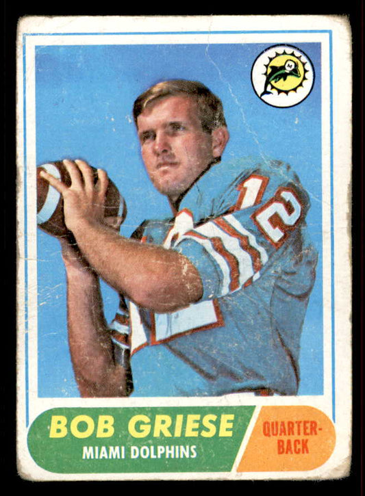 1968 Topps Football #196 Bob Griese Dolphins Fair 556591