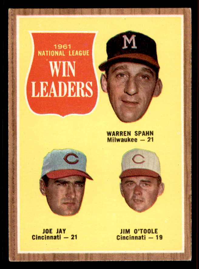 1962 Topps Baseball #058 N.L. Win Leaders Warren Spahn EX-MT 556601