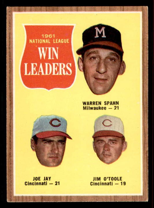 1962 Topps Baseball #058 N.L. Win Leaders Warren Spahn EX-MT 556601