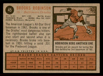 1962 Topps Baseball #045 Brooks Robinson Orioles EX-MT 556604