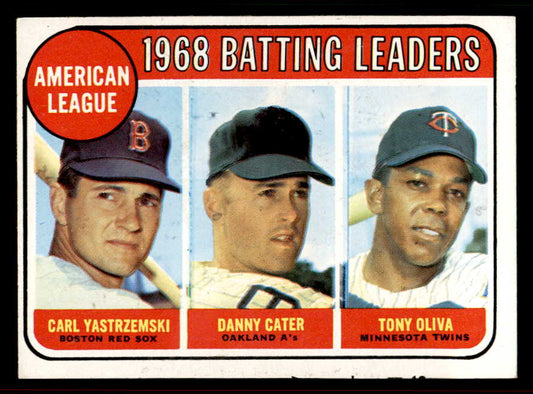1969 Topps Baseball #001 A.L. Batting Leaders Yastrzemski EX-MT 556636