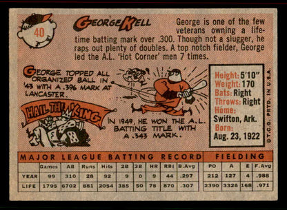 1958 Topps Baseball #040 George Kell Orioles EX-MT 556648