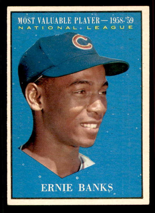 1961 Topps Baseball #485 Ernie Banks MVP Cubs EX-MT 556655